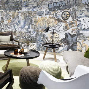 City Layers White Graffiti